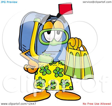 Clipart Picture Of A Blue Postal Mailbox Cartoon Character