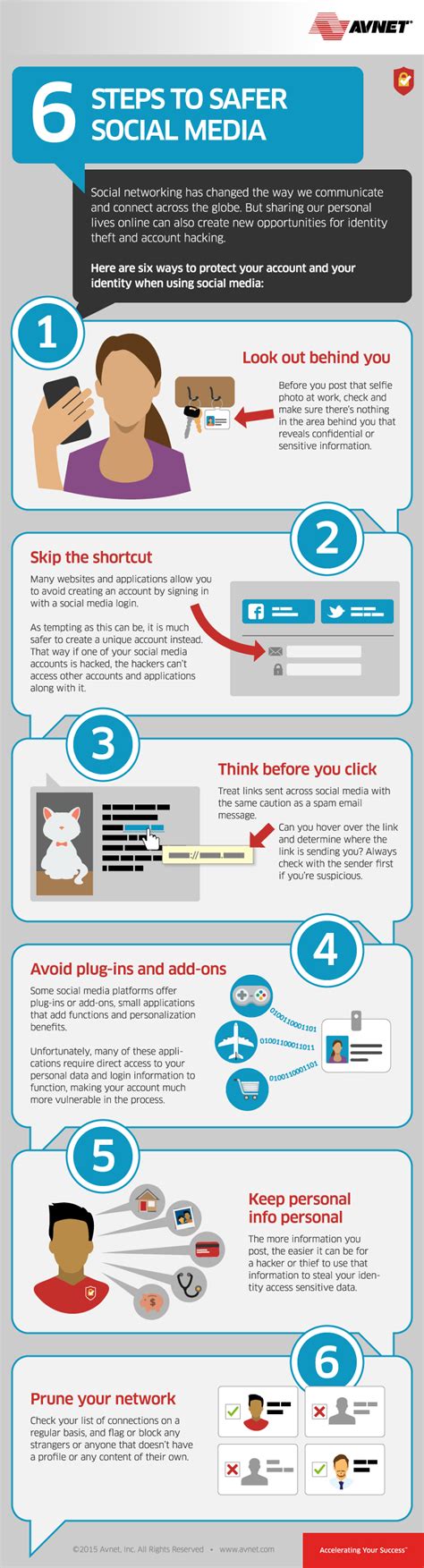 6 Steps To Safer Socialmedia Infographic Digital Information World