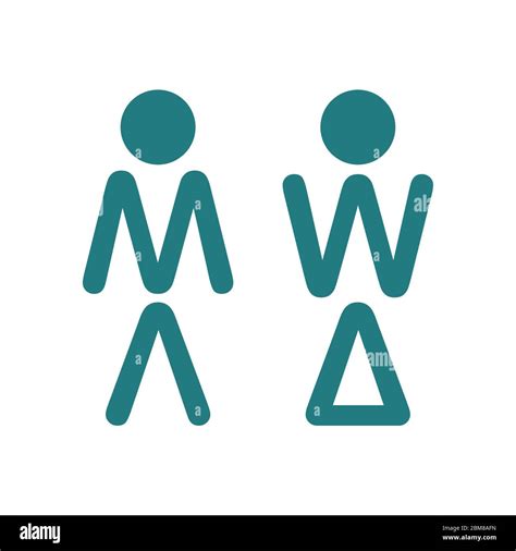 Einfache Grundzeichen Symbol Männlich Und Weiblich Toilette Mann Und