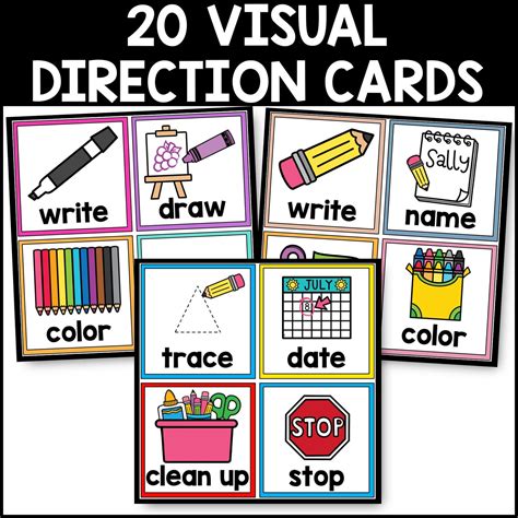 Picture Directions Visual Cue Cards Miss Kindergarten