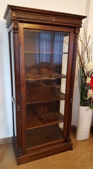 Get the best deals on teak display cabinets. Teak Wood Glass Curio Cabinet with 4 wood Shelves (72 ...