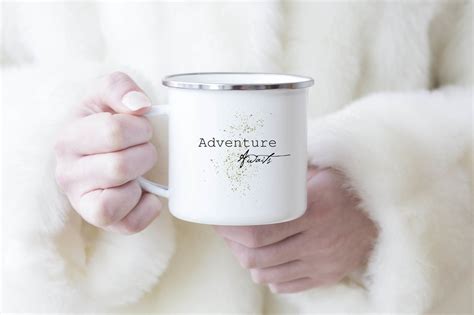 Download Mug Mockup- Woman holding enamel Mug By Wanderlustlens ...