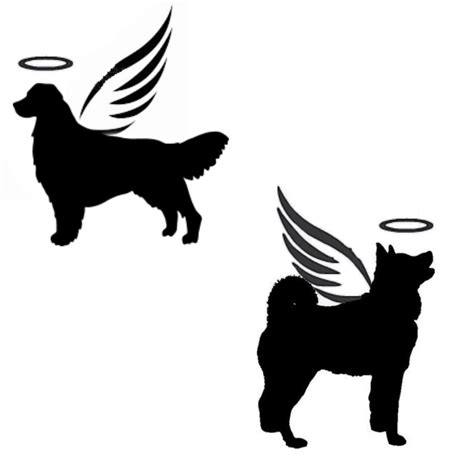 Angel Dog Silhouette Personalizado Memorial Vinilo Calcomanía Etsy