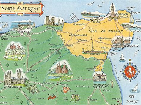 Map Postcard North East Kent 3 Cropped