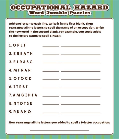 10 Best Printable Jumble Word Puzzles Coping