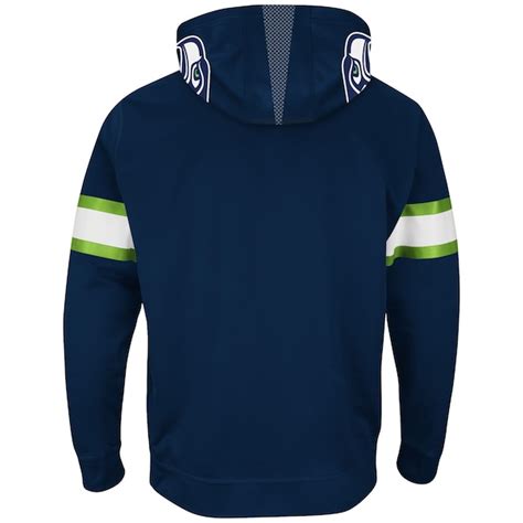 Mens Seattle Seahawks Majestic College Navy Helmet Synthetic Pullover