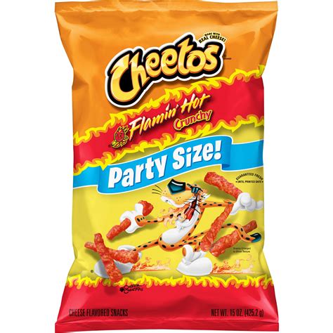 Cheetos Crunchy Flamin Hot Cheese Flavored Snacks Party Size 15 Oz