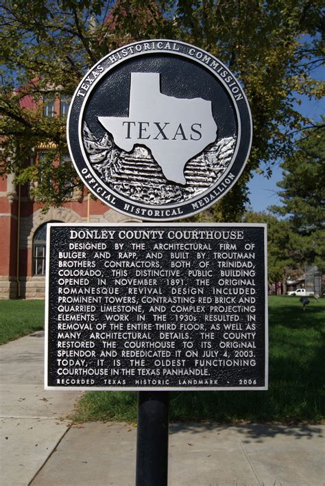 Donley County Courthouse Texas Historical Markers