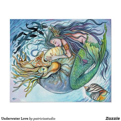 Underwater Love Poster Love Posters Custom Posters Fantasy Ts