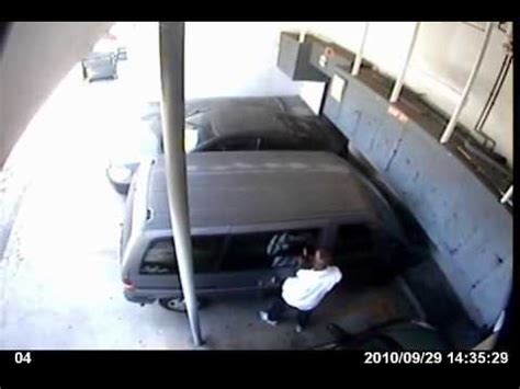 Car Burglar Caught By Surveillance Camera In Los Angeles Youtube