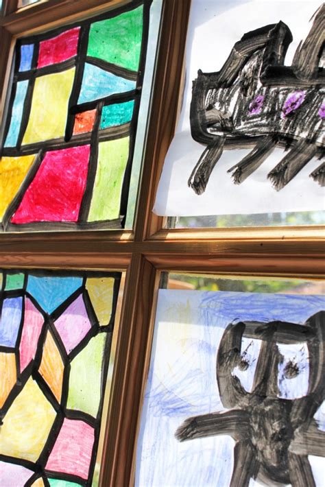 Stained glass is window art and glass art, but here we use plastic shapes or pictures to make beautiful grafts for kids. 18 Faux Stained Glass Projects To Experiment With