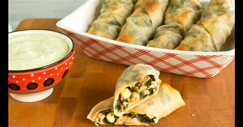 Baked Southwestern Egg Rolls With Avocado Ranch Dip