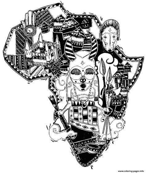 Map of africa coloring page coloring pages are a total entertainment package for kids especially if you find types which depict a common character period or theme. Adult Africa Difficult Map Coloring Pages Printable