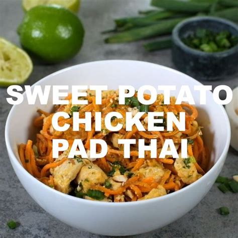 Healthy Sweet Potato Chicken Pad Thai Recipe Paleo Whole30 Easy
