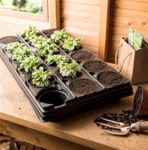 18 Pot Growing Tray And Carrying Tray The Garden Factory