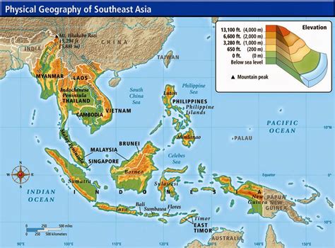 the physical features of southeast asia