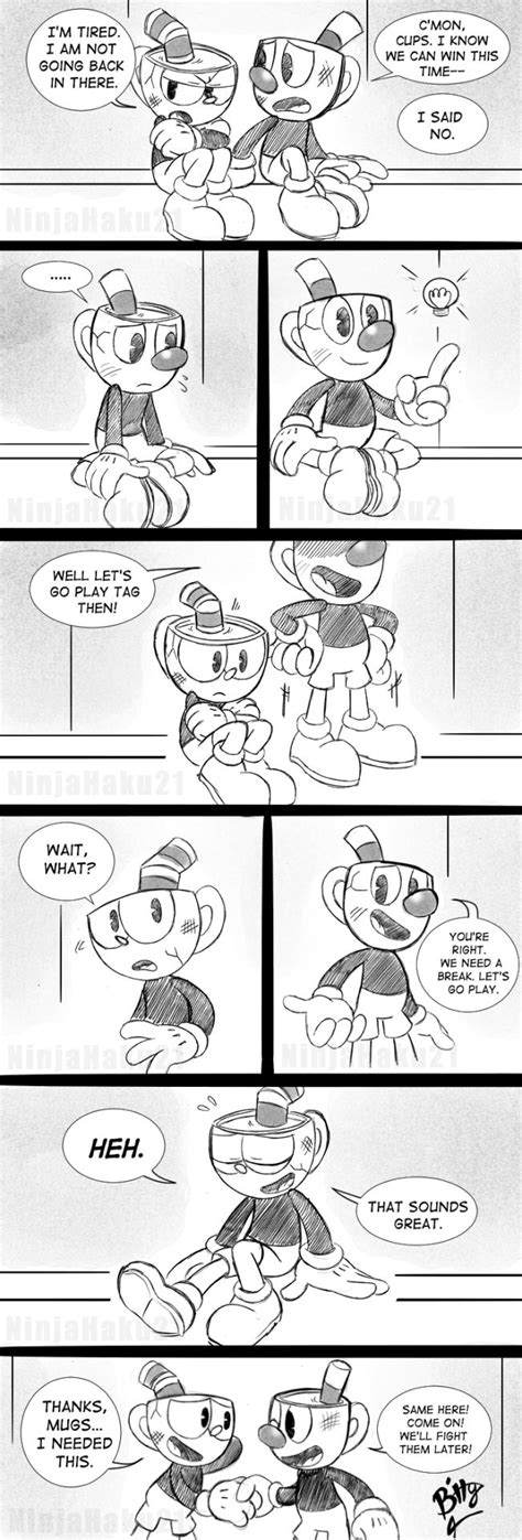 “take A Break” A Short Comic With Cuphead And Mugman My Sister Got