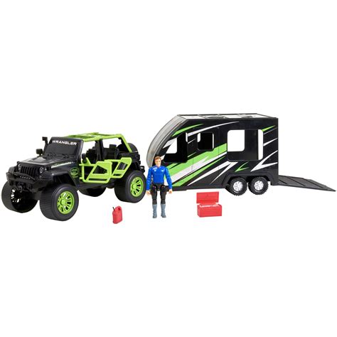 Adventure Force Outdoor Deluxe Vehicle Play Set Green Jeep 5 Pieces