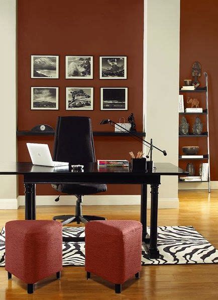 We've put together a few tips to help steer you in the right. Paint Color: Benjamin Moore red rock 2005-10 | Home office colors, Purple home offices, Home ...