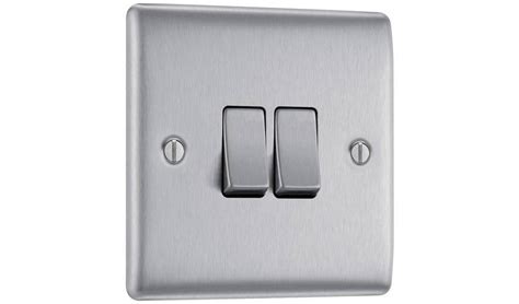 Buy Bg 2 Gang 2 Way Switch Brushed Stainless Steel Light Switches