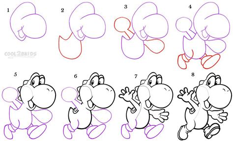 How To Draw Yoshi Step by Step Drawing Tutorial with Pictures