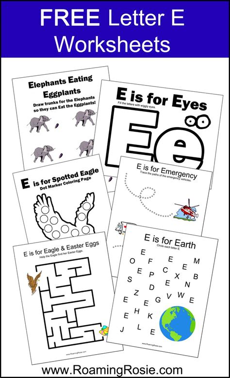 Letter E: Free Alphabet Worksheets for Kids | Letter e activities
