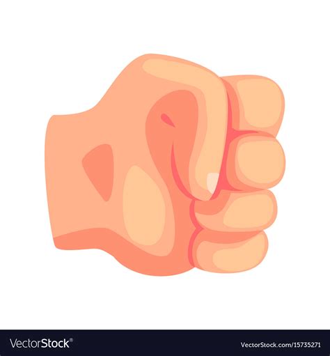 Clenched Male Fist Hand Gesture Cartoon Royalty Free Vector