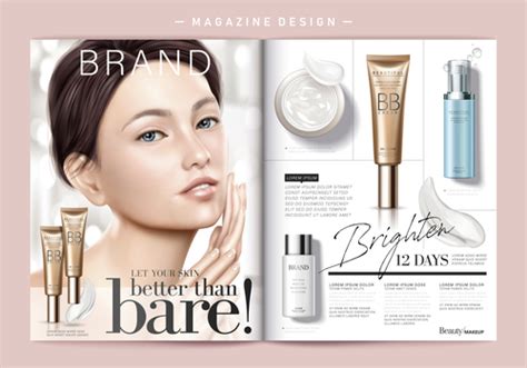 Design Cosmetic Magazine Cover Vector Free Download