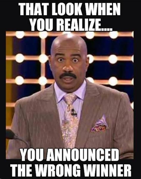 Steve Harvey That Look When You Realize You Announced The Wrong Winner Beauty Pageant Contest