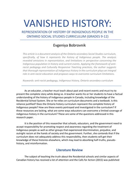 Pdf Vanished History Current Representations Of