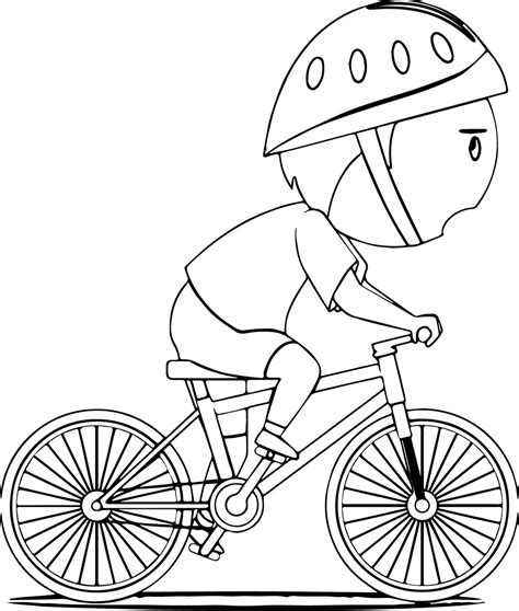 Bike And A Boy Coloring Page