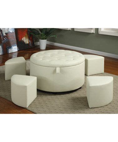 Simpli home harrison coffee table storage ottoman. Cream Five-Piece Storage Ottoman Set | zulily | Round ...
