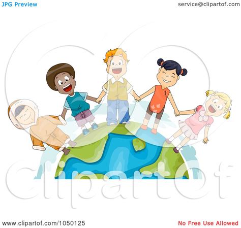 Royalty Free Rf Clip Art Illustration Of Diverse Children Holding