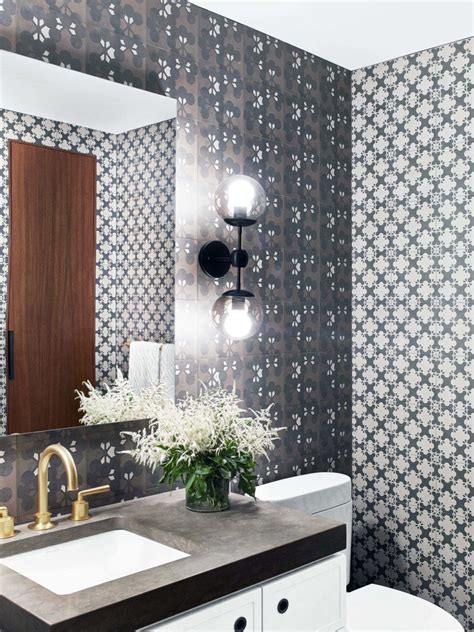 Kati Curtis Design Wallpaper Mixing In Bathroom Eclectic Interior
