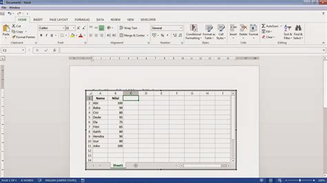 Cara Memasukkan Microsoft Excel Ke Dalam Microsoft Word Tutorial Excel
