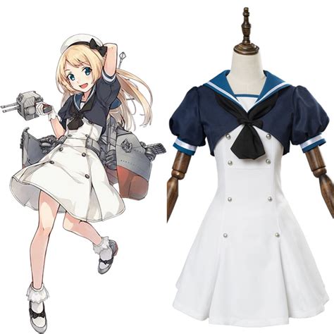 Game Kantai Collection Jarvis Cosplay Costume Dress Full Set Women