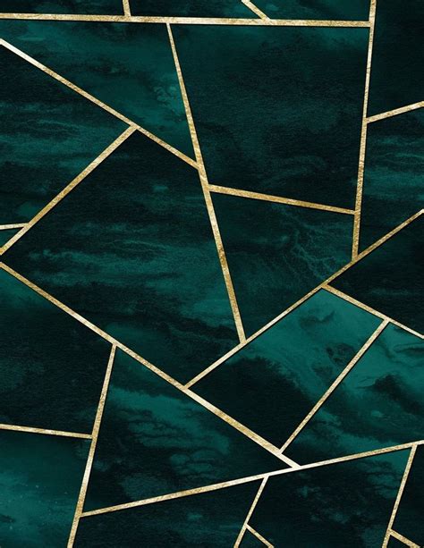 The simple yet effective design features intricate palm tree motifs in soft metallic gold, set on a rich teal green matte background with a smooth finish. «Dark Teal Ink Gold Geometric Glam #1 #geo #decor #art ...