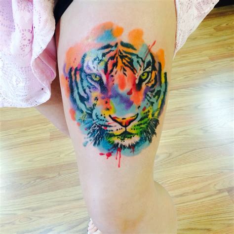Person who is wearing the tattoo. My beautiful watercolor tiger tattoo | Small tattoos ...