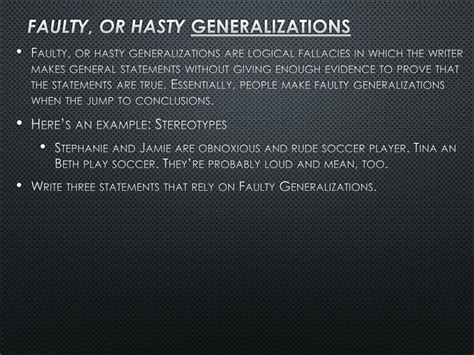 One Of The Best Illustration Showing Hasty Generalization Example Paragraph