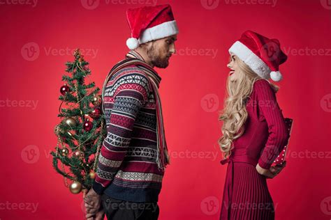 Happy Married Couple Christmas Holiday Decoration Ts Red Background