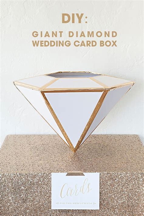 That last one is optional, but hey, it's the one décor piece every guest will likely come in contact with! Learn how to make this giant, DIY Wedding Card Box Diamond!