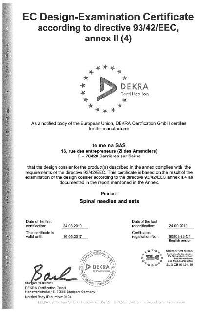 Ec Design Examination Certificate Temena
