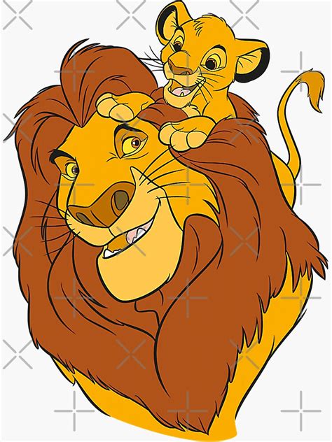 Simba And Mufasa Father And Son Animal Movies Sticker For Sale By