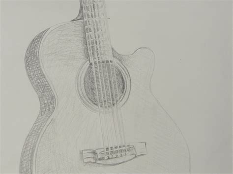 Acoustic Guitar Pencil Drawing