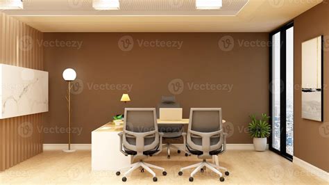3d Render Modern Business Office Manager Room With 3d Design Interior