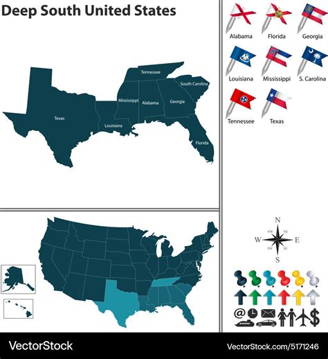 Deep South Map With Labels