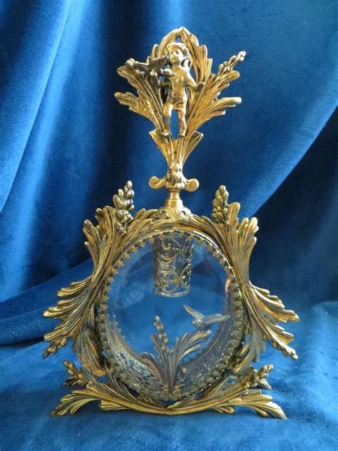 Victorian Perfume Bottles Victorian Ornate Metal Brass Beveled Glass