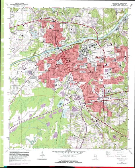 Tuscaloosa Topographic Map Al Usgs Topo Quad 33087b5