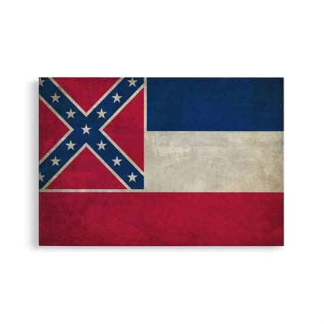 Mississippi State Flag Canvas Print Mississippi State Flag Etsy