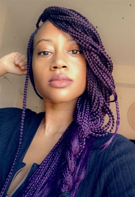 Purple Knotless Box Braids Braided Hairstyles For Black Women Cornrows Dreadlock Hairstyles